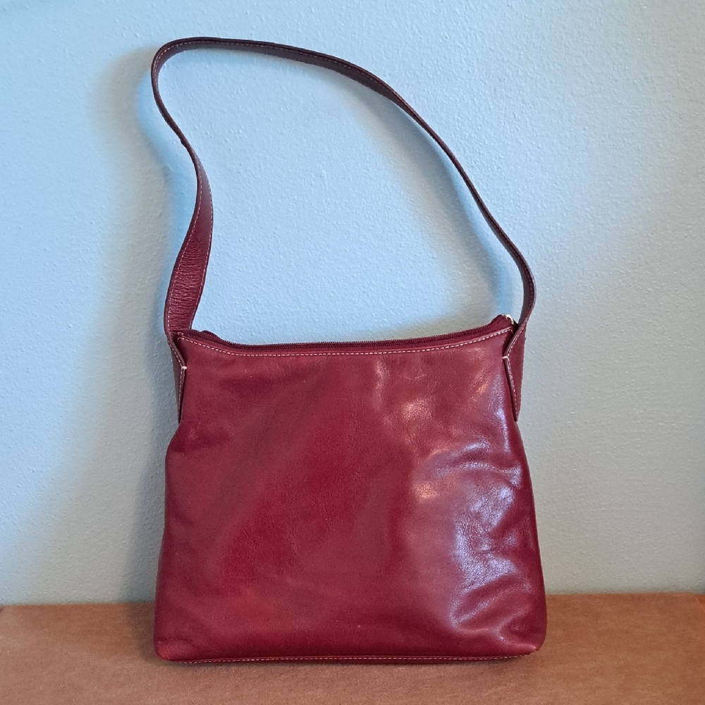 Vintage Red Leather Shoulder Bag Nordstrom Anchor Outfit Stitched